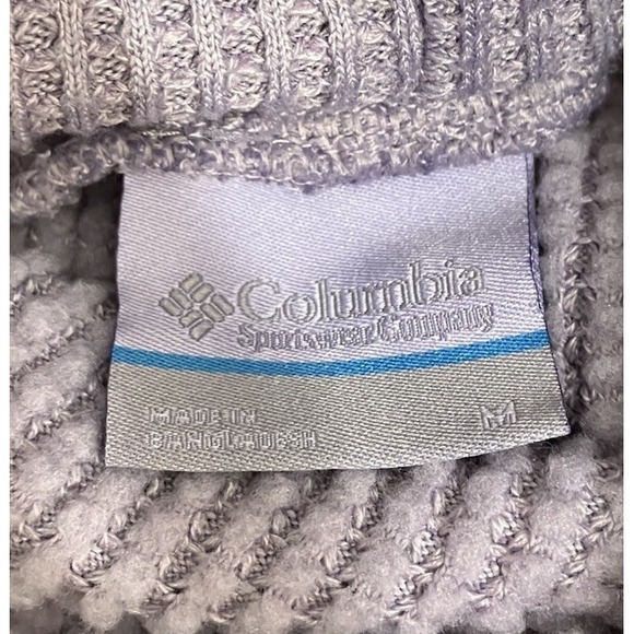 Columbia Women's Waffle Weave Turtleneck Pullover Lavender Color Sz Medium - Picture 6 of 7